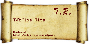 Tálos Rita névjegykártya